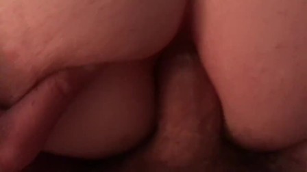 teens first anal DP with dick and dildo creampie and gape