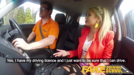 Fake Driving School Blonde busty Polish tight pussy fucked after lesson