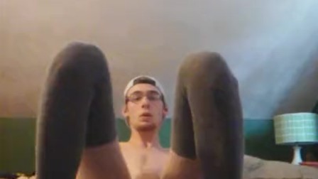 Tall Twink playing with cock and showing tight ass