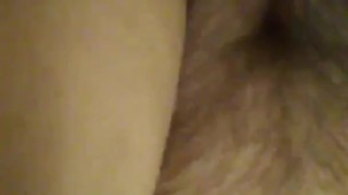 Fucking my big fat hairy pussy with dildo