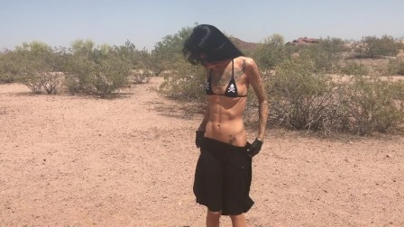 Kimber Veils gets naked in public at arizona park