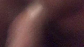 Young ebony milf with big ass creampie while riding long dick
