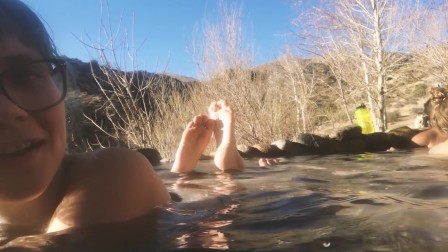 heidiv nude at the hot springs, public teasing