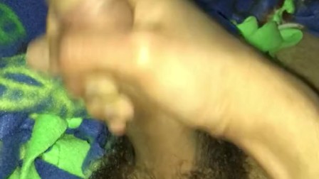 Horny step son records himself busting a huge load slowing coming out