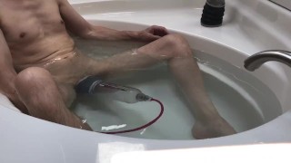 Shooting cum after using a Bathmate X40 and Xtreme X50