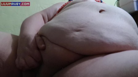 Obese BBW Thot Masturbates Naked-Fat Belly Jiggles Orgasms amateur Slut