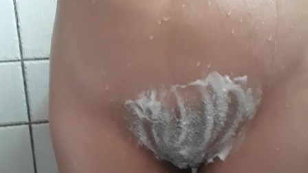 Step sister shaving her pussy