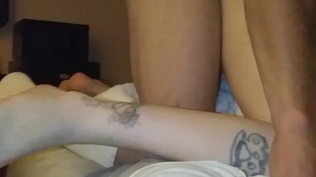 Hard cock fucking in a hotel room