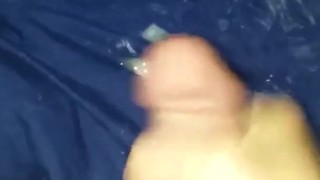 Hot young gay jerks and cums all over bed "SHOOTS LOAD" !!!