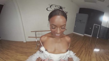 VRBangers.com-Sexy Ebony Ballerina gets her pussy stretched and fucked hard