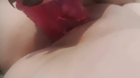 Fucking my tight wet pussy with my favourite toy
