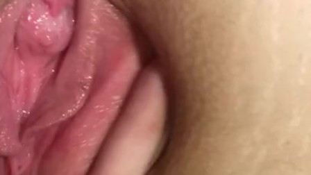 Soaking pussy getting finger fucked