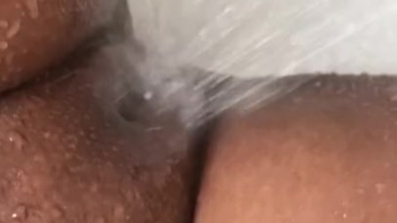 Slutty mom gets fucked by shower head