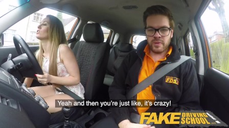Fake Driving School Carmel Anderson ends lesson with an orgasmic climax