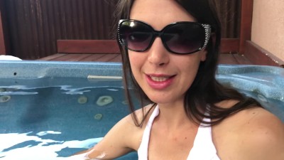 Public blowjob in hotel hot tub and then fucking in the shower with facial Porn  Videos - Tube8