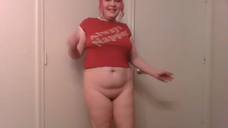 Natural chubby babe shows herself off for you.