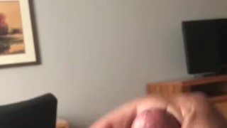 Huge cumshot on self