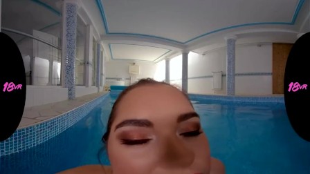 18VR.com latina teen Diana Rius Enjoys Your Pool And Hard Dick