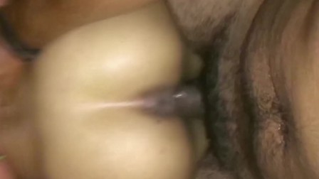 Slim lightskin slut gets fucked in tight pussy and asshole