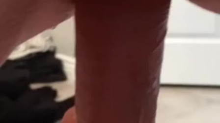 Wife squirts on big dildo while husband is away