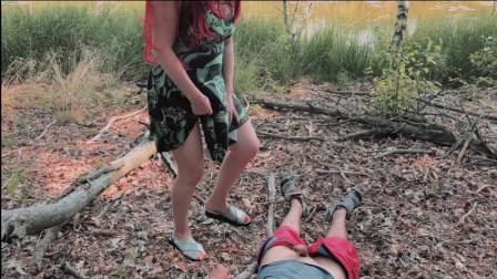 Poison Ivy Batman Kiss and Rides his Cock to Creampie on a Forest Lake