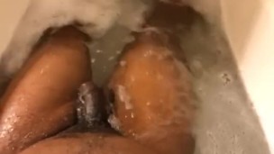 Sexy wet bubble bath