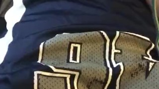 Coming on my football uniform