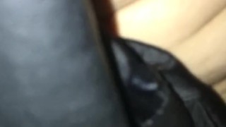 Spraying Cum All Over Smooth Leather Blazer