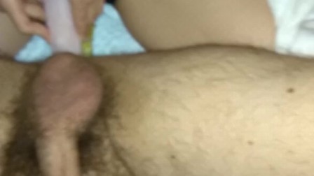 Pegging with double dildo in virgin ass