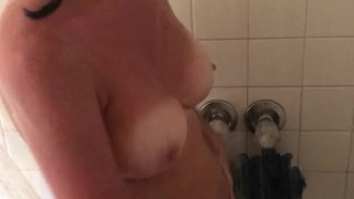 Sexy milf showering