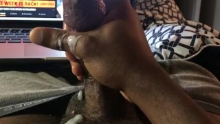 BBC CUMS WHILE WATCHING PORN and CAMING