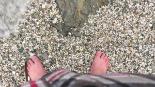 toes in the sea