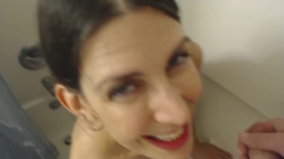 Amatuer MILF sucking cock in the shower with huge CIM cum swallow Porn  Videos - Tube8