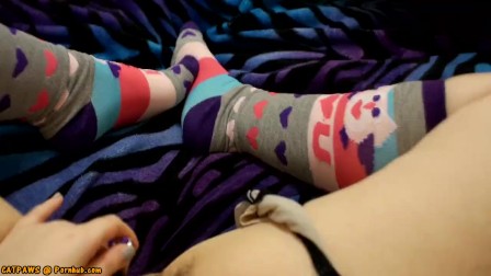 Hairy teen Vibrator On Clit In Knee Socks Female POV | Catpaws
