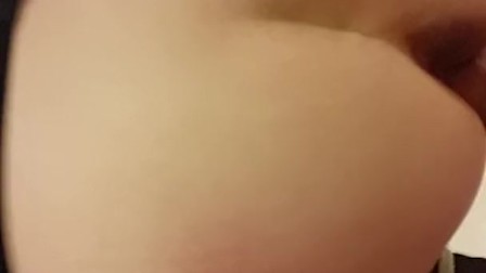 Tied to chair and cumming with him when he creampie her with big fat cock