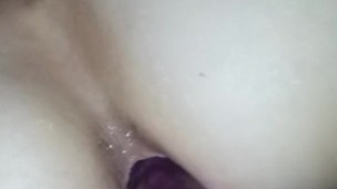 Dildo in her tight ass for first time
