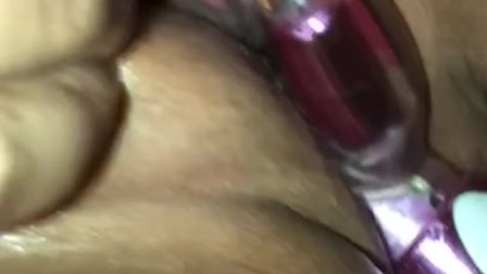 His first time using a vibrator to make me cum