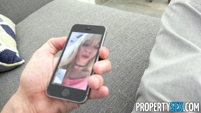 Preview 1 of Propertysex - Tiny Blonde Uses Her Tight Pussy To Get Apartment