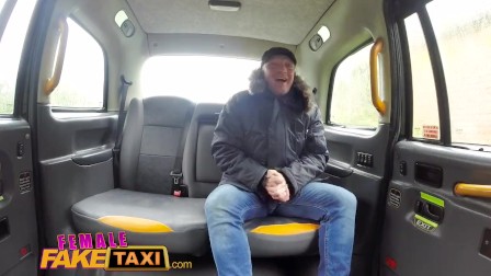 Female Fake Taxi Petite ebony cabbie with tiny shaven pussy fucks passenger