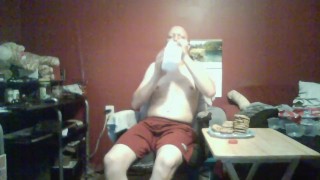 piggy eating cookies and milk 9/15/18