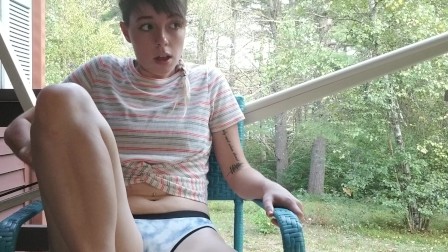 Masturbating on the deck