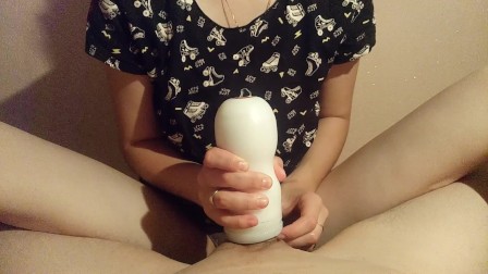 Masturbate for the first time a new toy. Ruined orgasm
