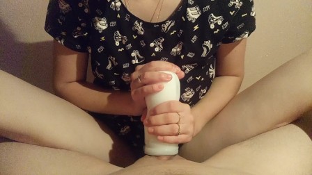 Masturbate for the first time a new toy. Ruined orgasm