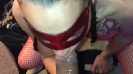 **HER FIRST FACIAL**   HIS POV blowjob ~check out those green eyes~