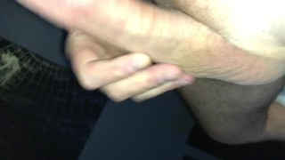 Super long white cock, boy is very hard!!