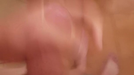 long mastrubation with big dick ends up with cumshot (again at the shower)