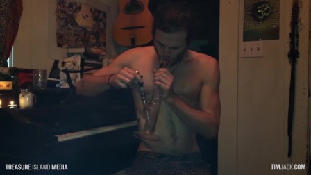 Bong rips and stroking dick