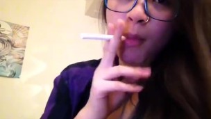 MissDeeNicotine Smoking Fetishist Smoking a White Filter Cigarette