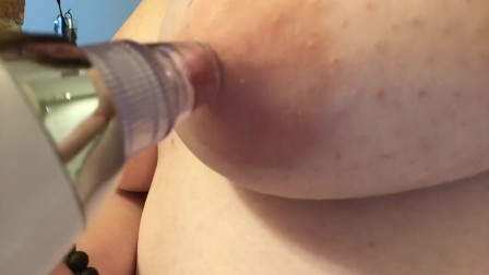 Young BBW Sucking Her Puffy Nipples
