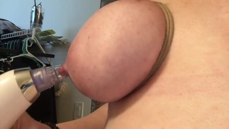 18 Year Old BBW With Tits Tied and Sucking On Her Puffy Nipples